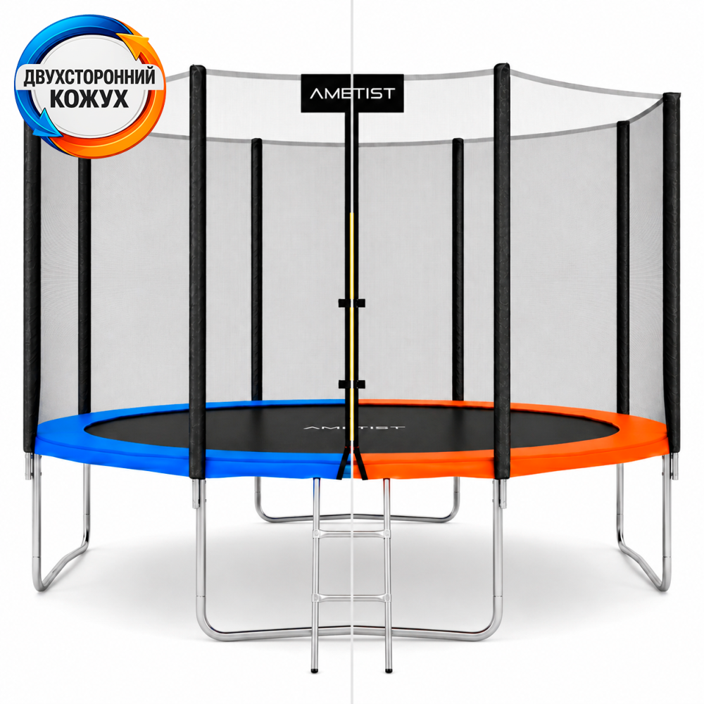 Батут AMETIST Outside D374-12FT Blue/Orange - фото1
