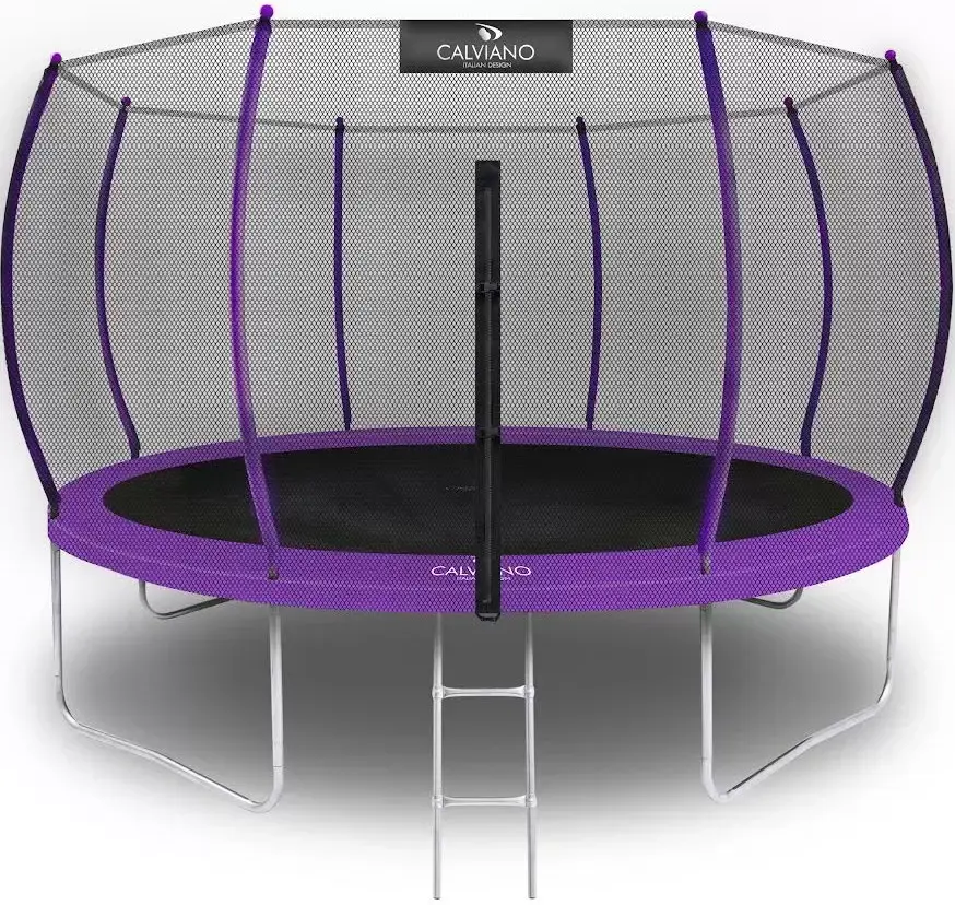 Батут Calviano Outside Master Purple 374 см - 12ft (внешняя сетка, с лестницей) - фото1