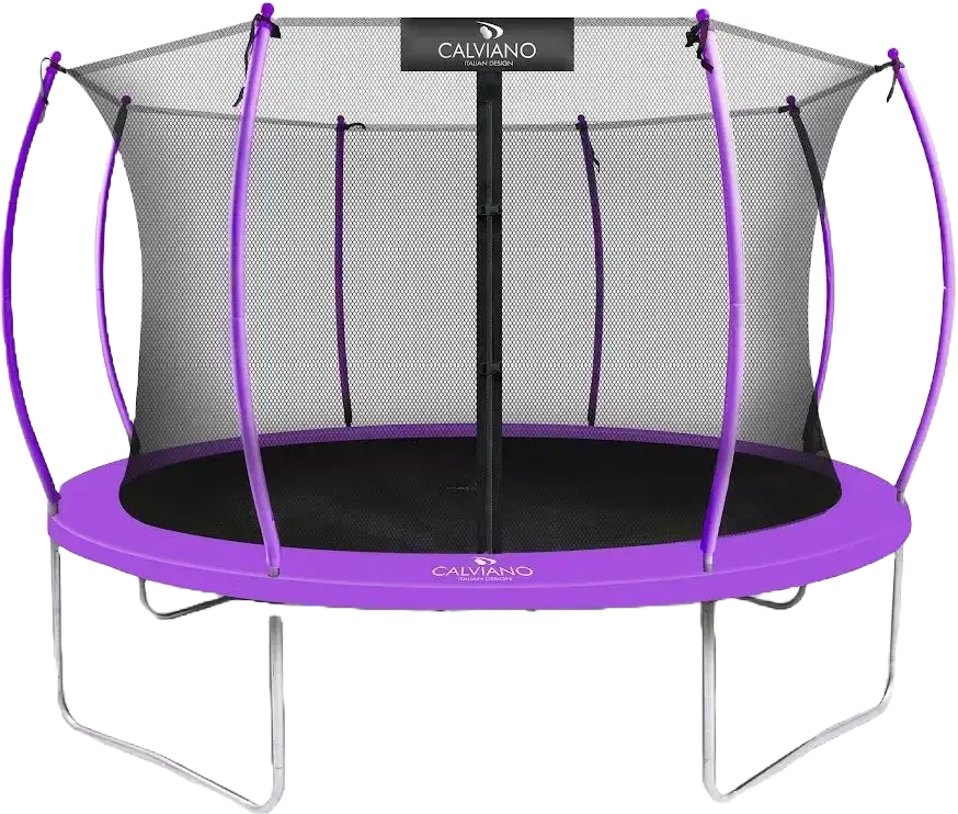 Батут Calviano Inside Master Purple 374 см - 12ft (внутренняя сетка, с лестницей) - фото1
