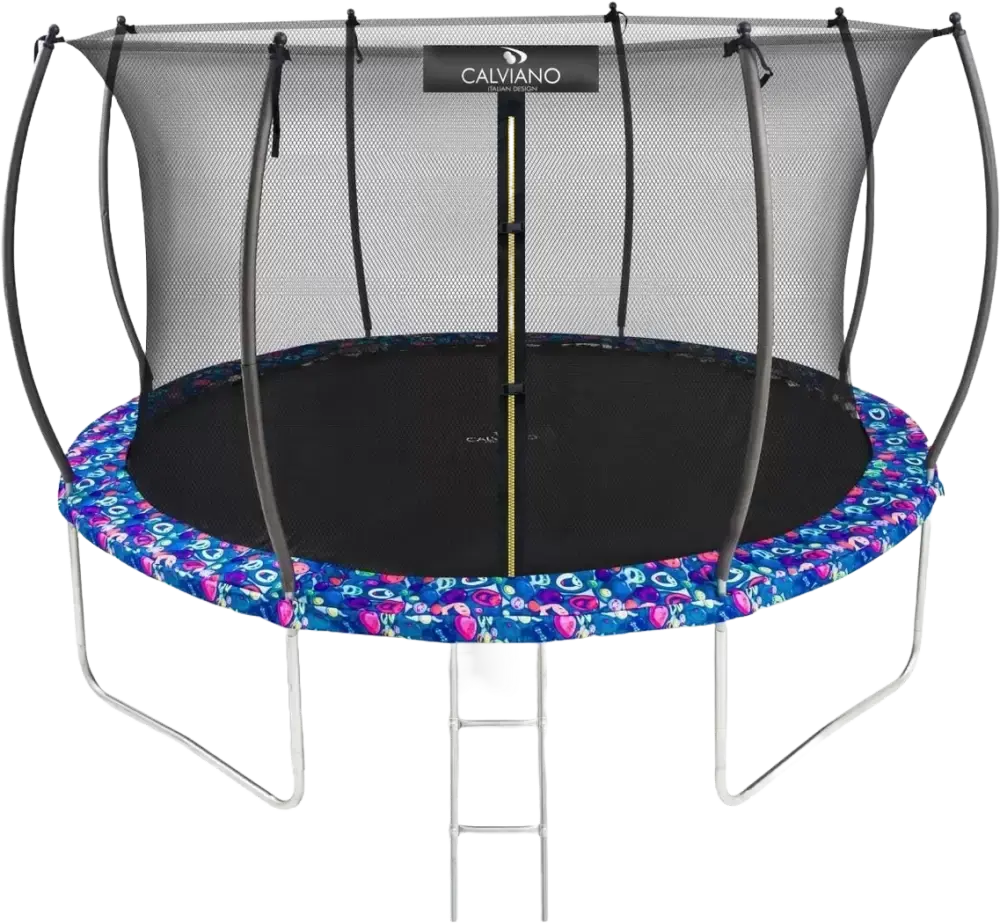 Батут Calviano Inside Master Smile 374 см - 12ft (внутренняя сетка, с лестницей) - фото1