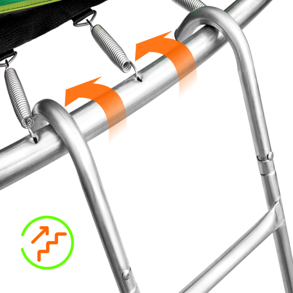 Батут Alpin ATGY-312 зелено-желтый с защитной сеткой и лестницей фото-6