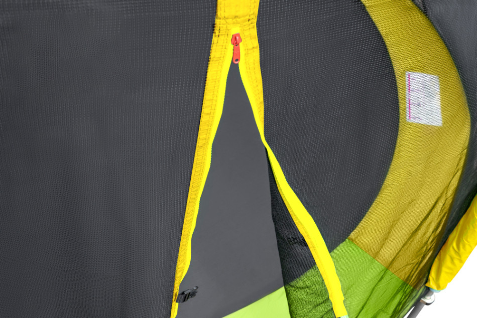 Батут Alpin ATGY-312 зелено-желтый с защитной сеткой и лестницей - фото2